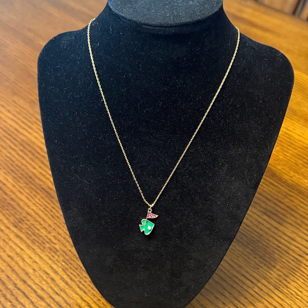 Kate Spade Gold Necklace with Golf Pendant